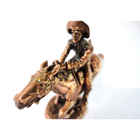 Hallmark Pony Express Horse Christmas Ornament Copper Old West Cowboy 25 Yr Box - Picture 8 of 11